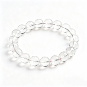 6a grade natural clear quartz bracelet 8mm white background
